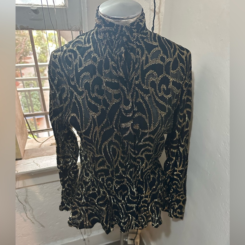 Elegant Black and Gold Women's Top